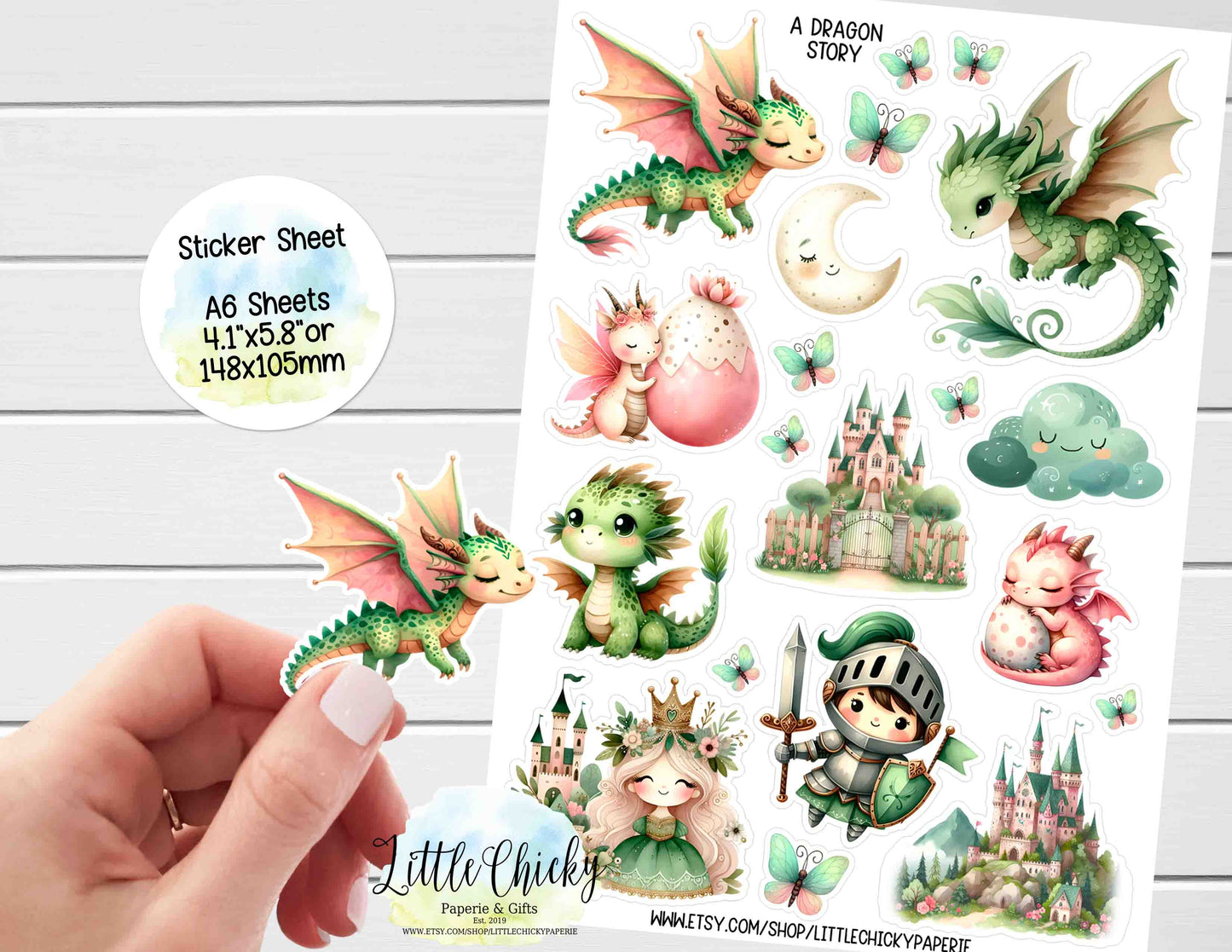 Sticker Sheet - A Dragon Story Sticker Sheet