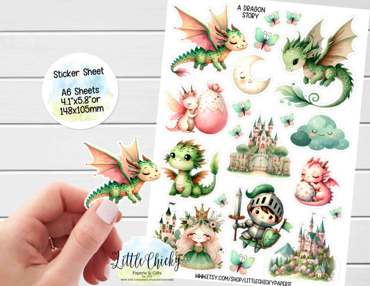 Sticker Sheet - A Dragon Story Sticker Sheet