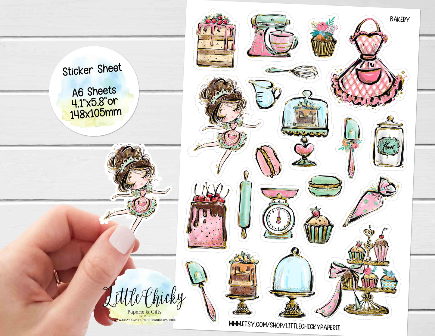 Sticker Sheet - Cute Bakery Sticker Sheet