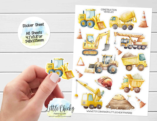 Sticker Sheet - Construction Vehicles Sticker Sheet