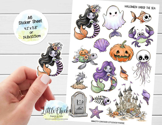 Sticker Sheet - Halloween Under the Sea Sticker Sheet