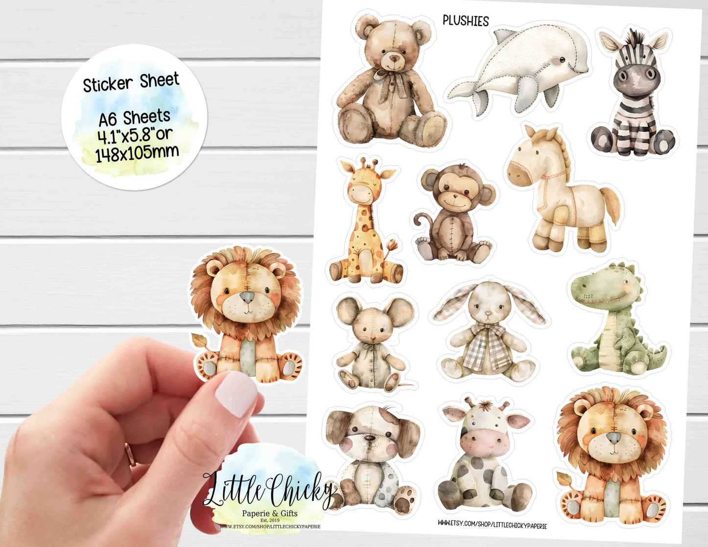 Sticker Sheet - Cute Plushie, Stuffed Animals Sticker Sheet