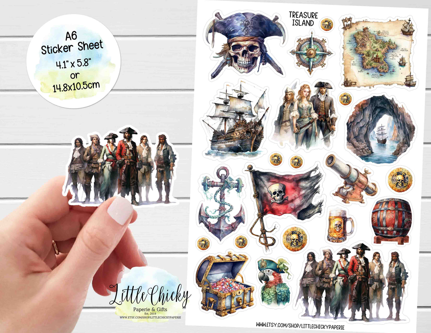 Sticker Sheet  - Treasure Island Pirates Sticker Sheet