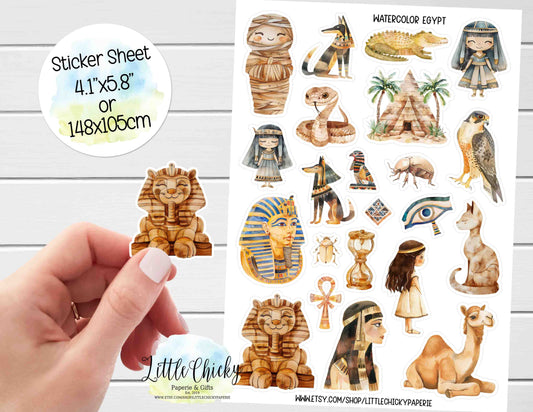 Sticker Sheet - Watercolor Egypt sticker sheet