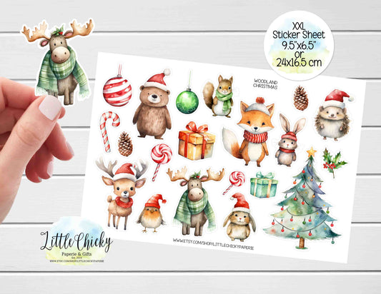 XXL Sticker Sheet - Christmas Woodland Animals