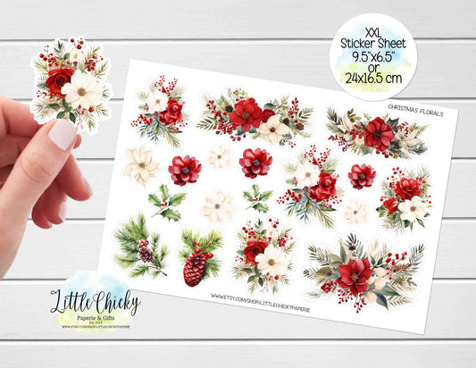 XXL Sticker Sheet - Christmas Florals Sticker Sheet