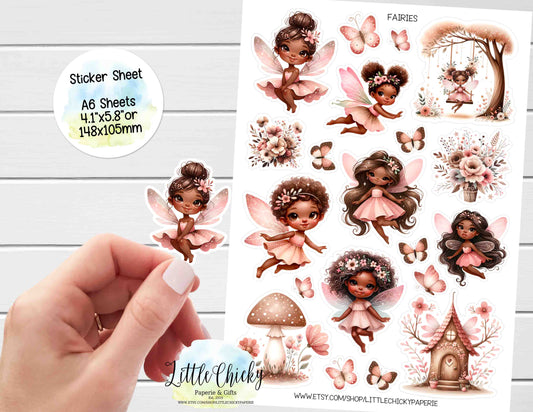 Sticker Sheet - African American Fairies Sticker Sheet