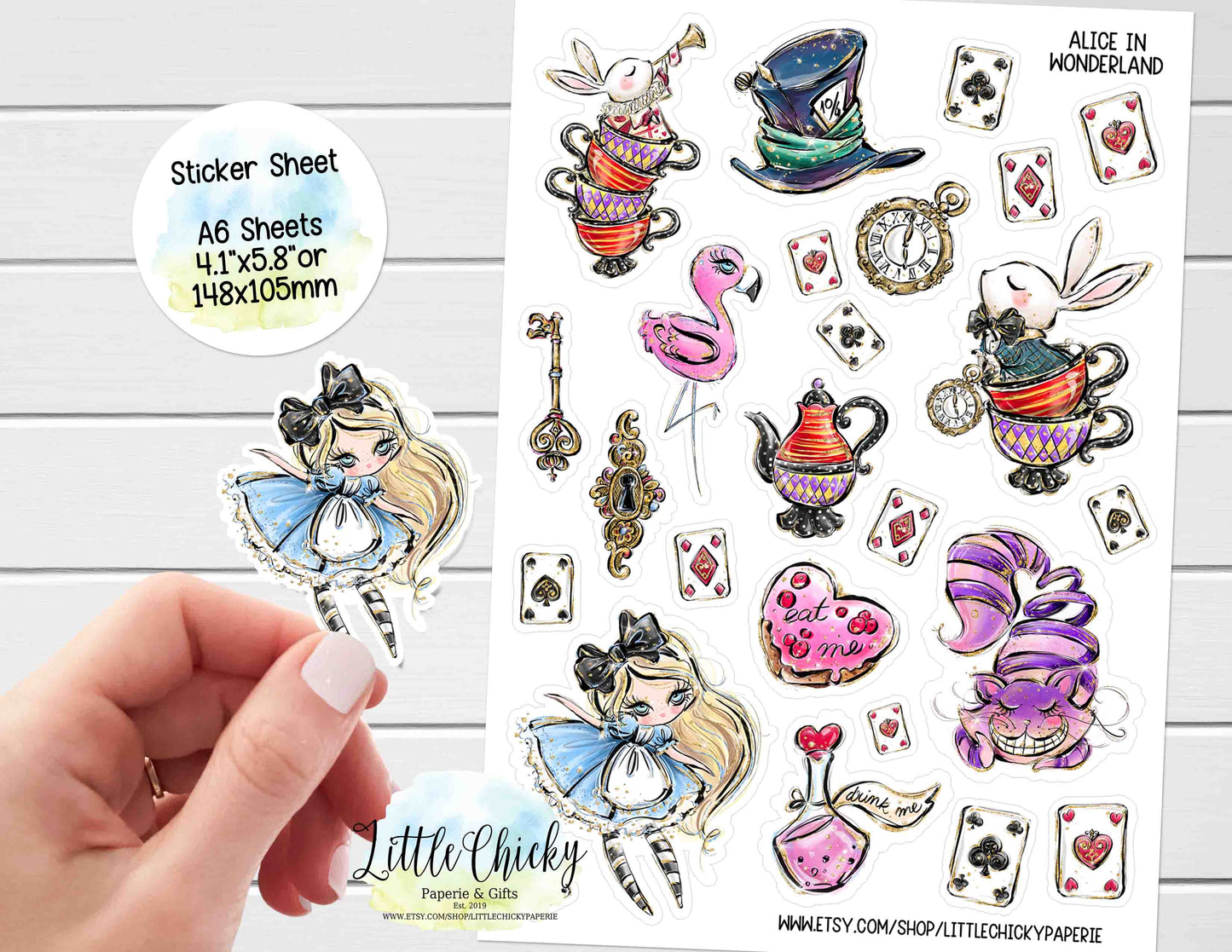 Sticker Sheet - Alice in Wonderland Sticker Sheet