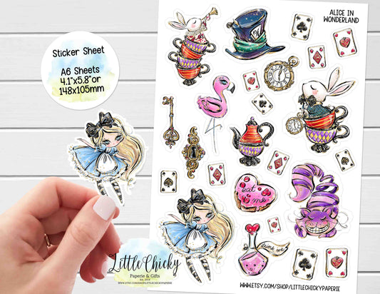 Sticker Sheet - Alice in Wonderland Sticker Sheet