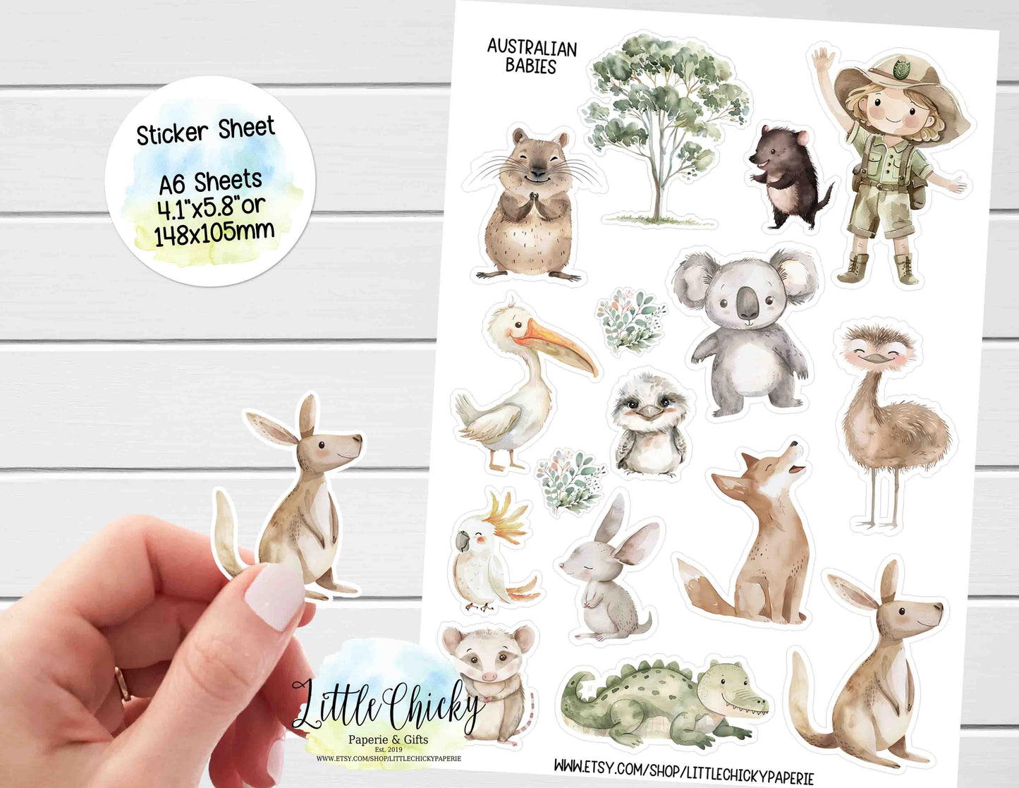 Sticker Sheet - Australian Baby Animal Sticker Sheet