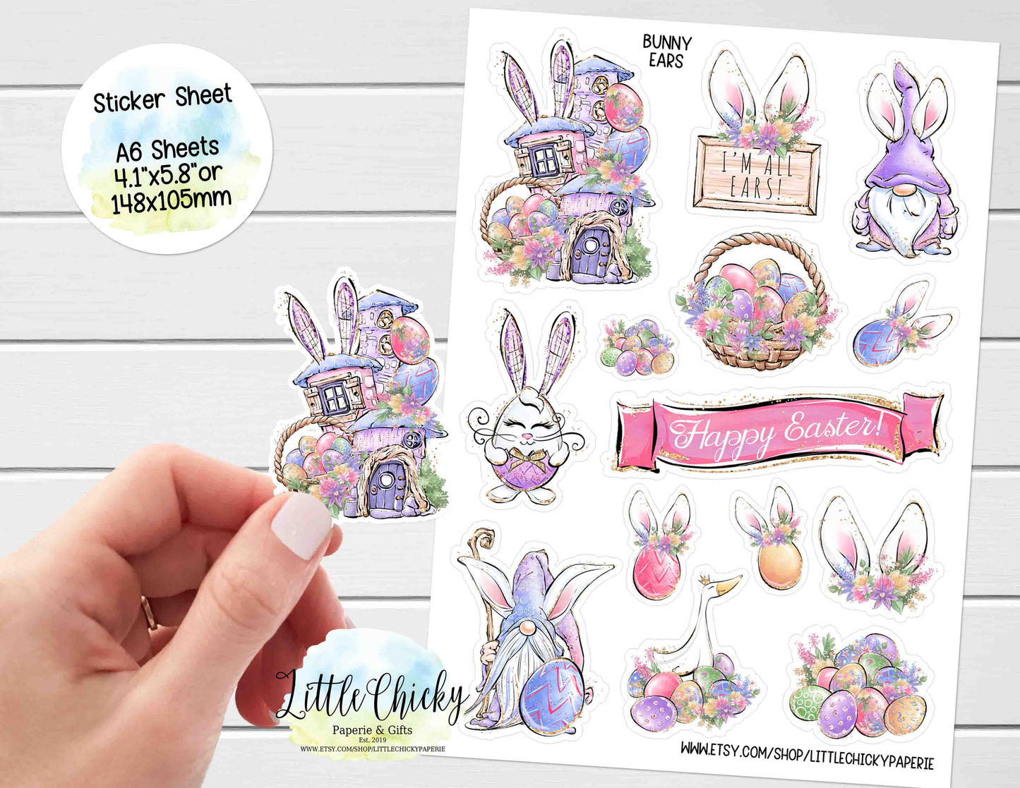 Sticker Sheet - Easter Bunny Ears Sticker Sheet