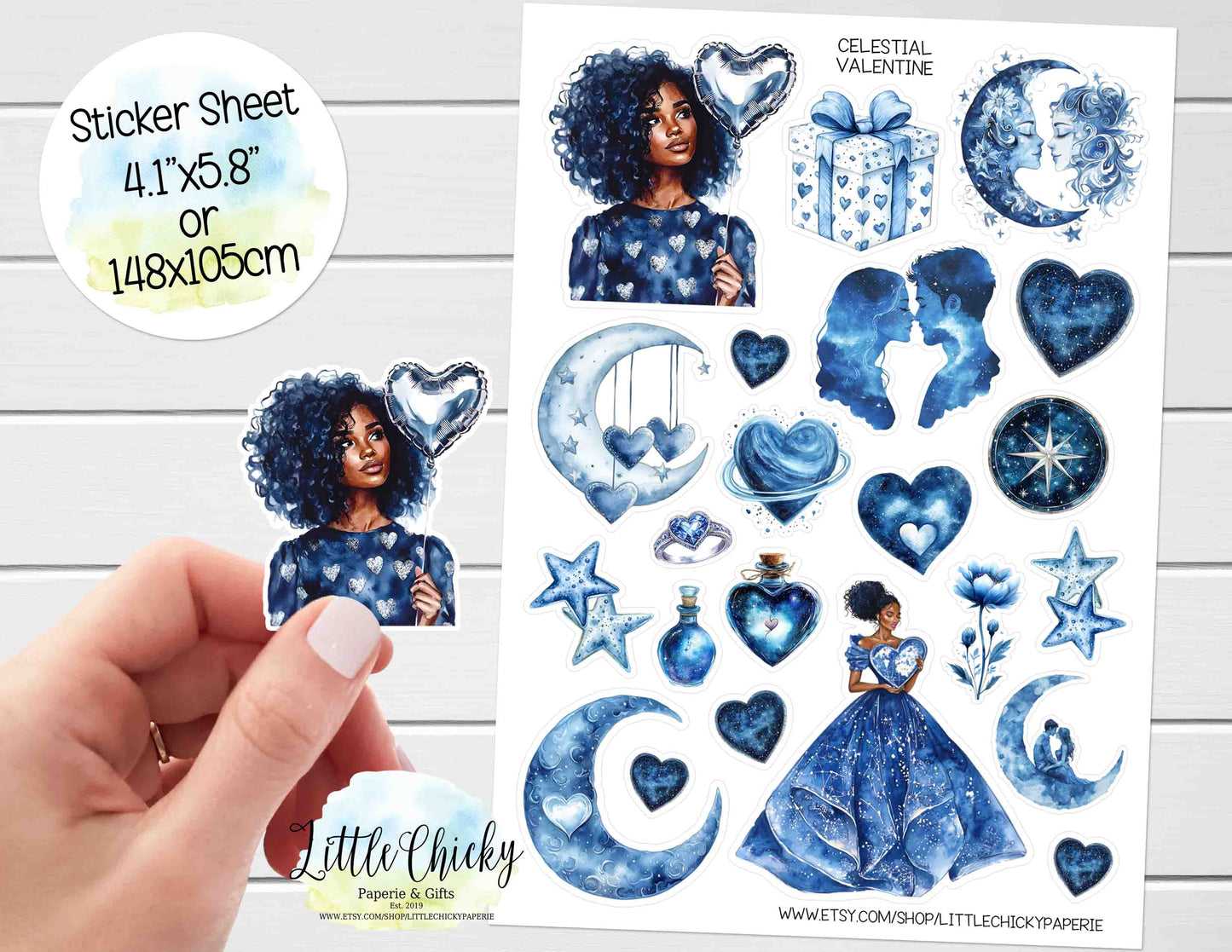 Sticker Sheet - Celestial 2 Valentine's Day Sticker Sheet