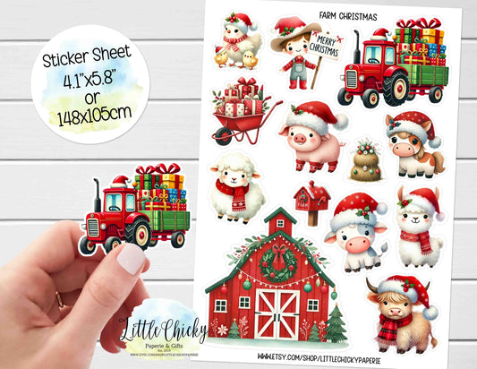 Sticker Sheet - Christmas on the Farm Sticker Sheet