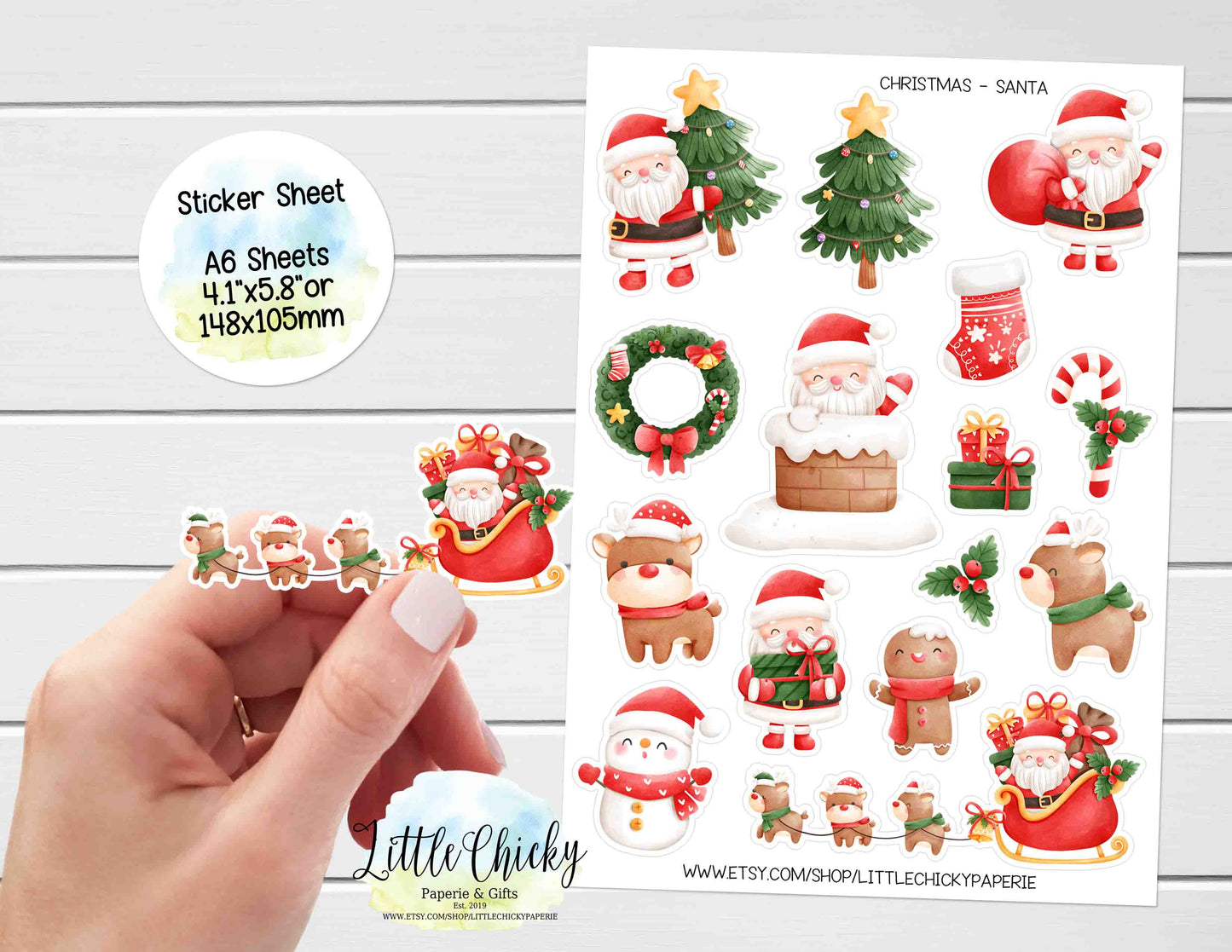 Sticker Sheet - Christmas Santa Sticker Sheet