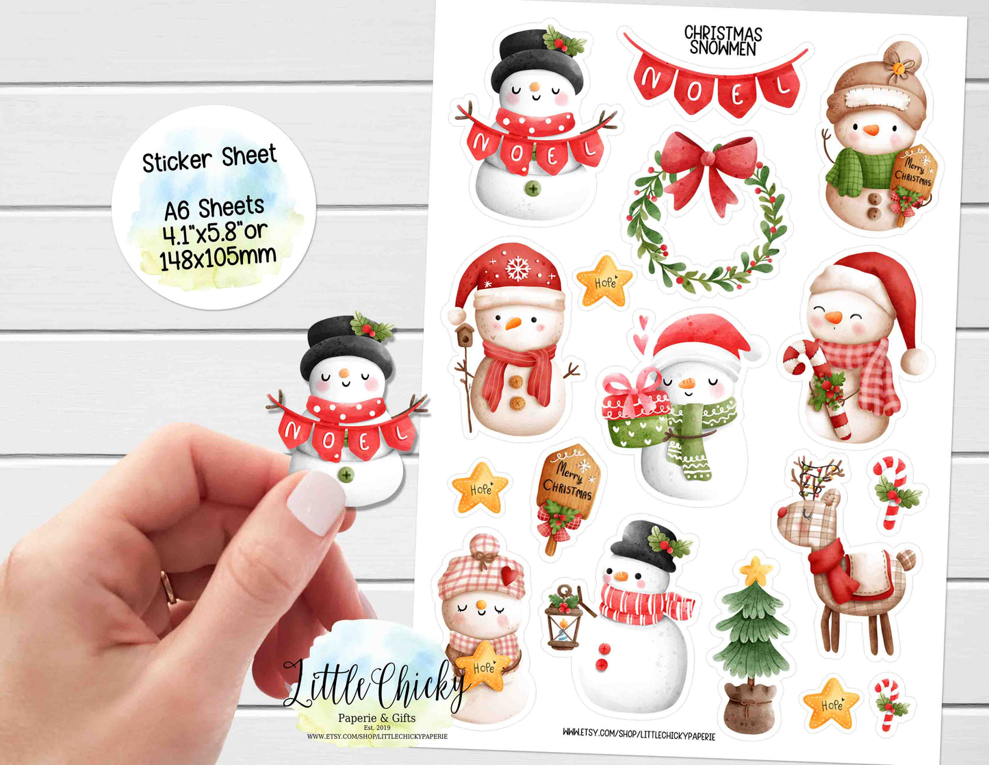 Sticker Sheet - Christmas Snowmen Sticker sheet