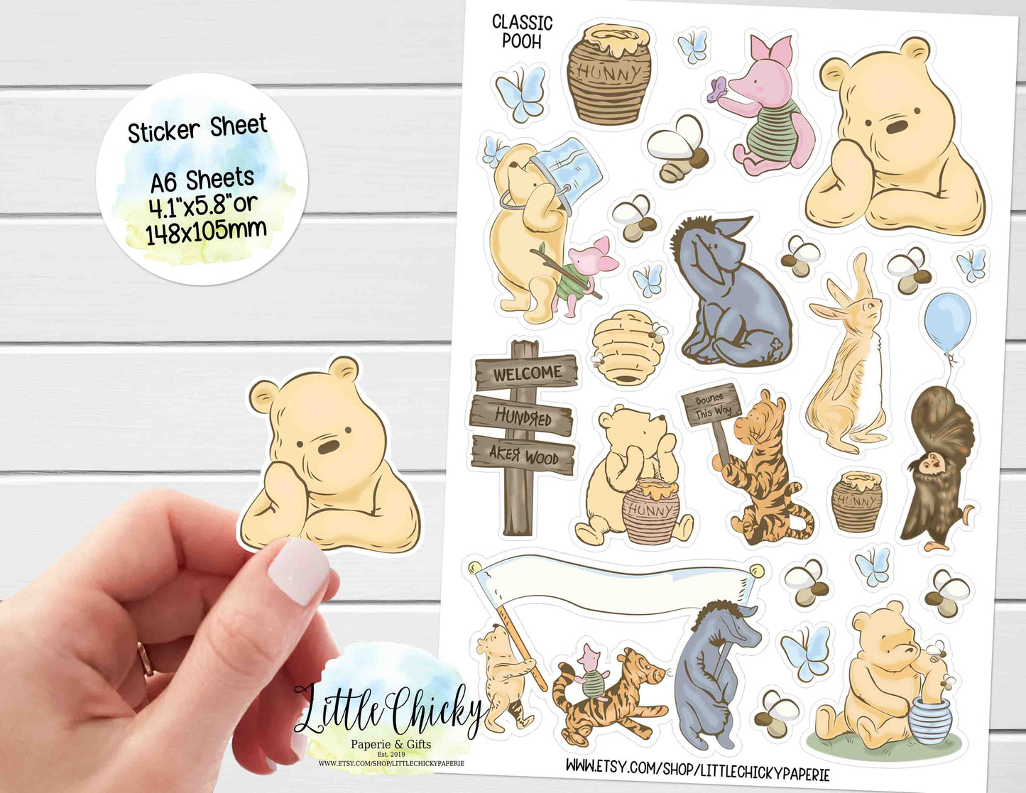 Sticker Sheet - Classic Winnie the Pooh Sticker Sheet