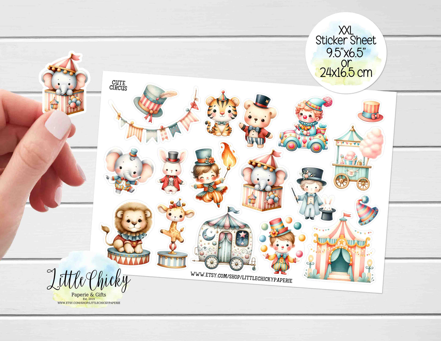 XXL Sticker Sheet - Cute Circus