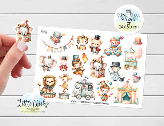 XXL Sticker Sheet - Cute Circus