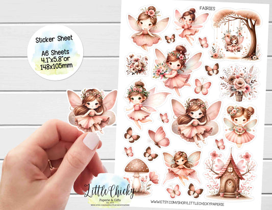 Sticker Sheet - Watercolor Fairies Sticker Sheet