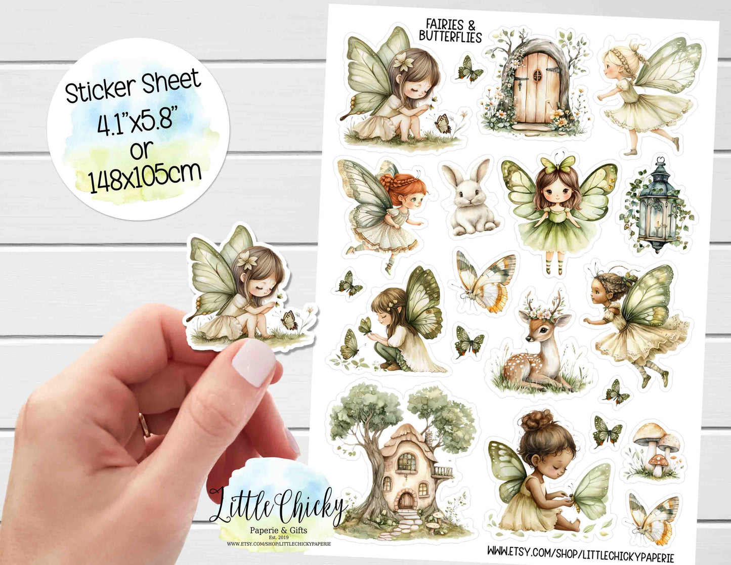 Sticker Sheet - Woodland Fairies & Butterflies Sticker Sheet