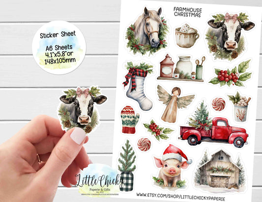 Sticker Sheet - Farmhouse Christmas Sticker Sheet