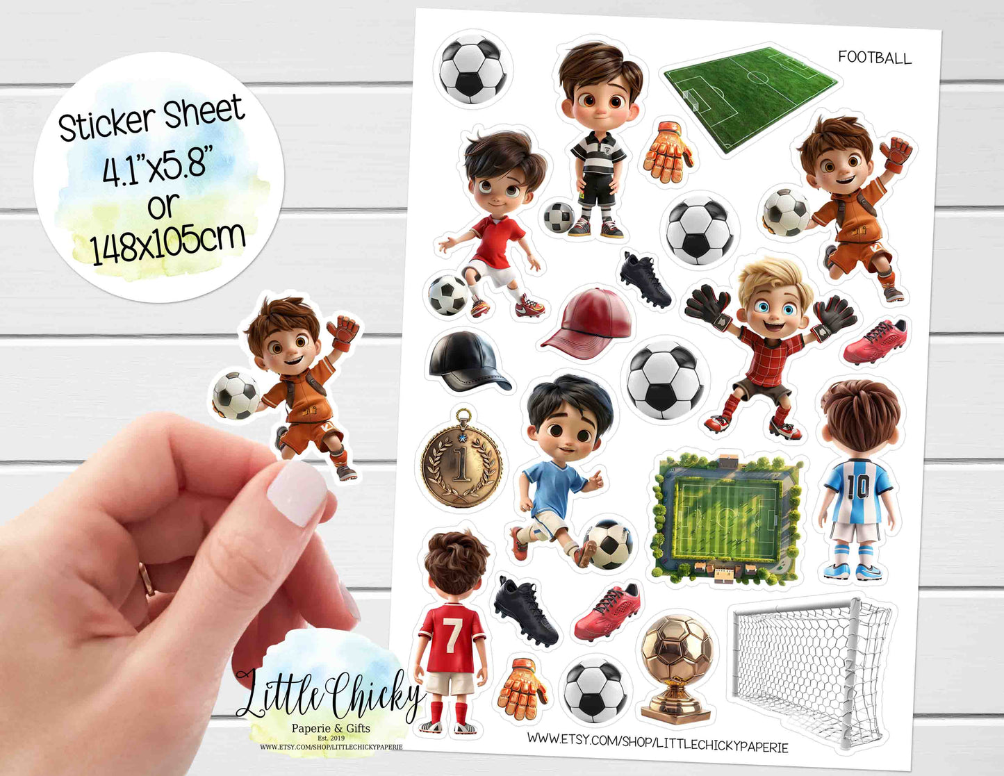 Sticker Sheet - Kids Football, Soccer Stickers