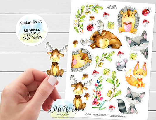 Sticker Sheet - Forest Woodland Animals Sticker Sheet