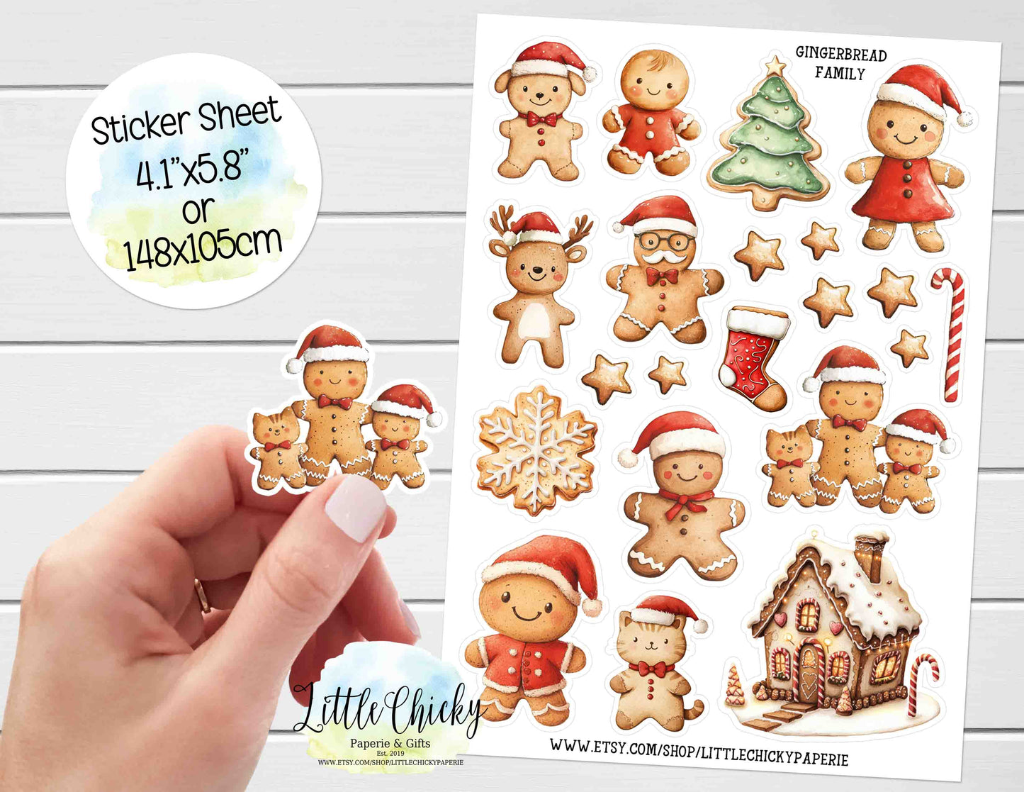 Sticker Sheet - Gingerbread Family Cookies Sticker Sheet