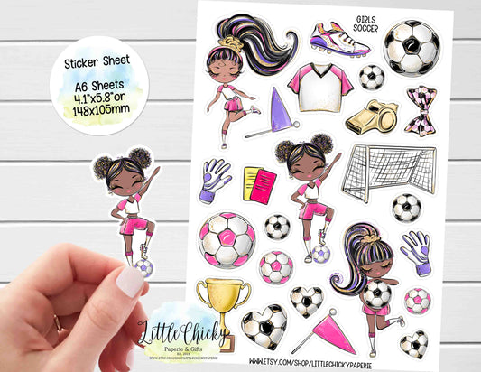 Sticker Sheet - African American Football, Soccer Sticker Sheet