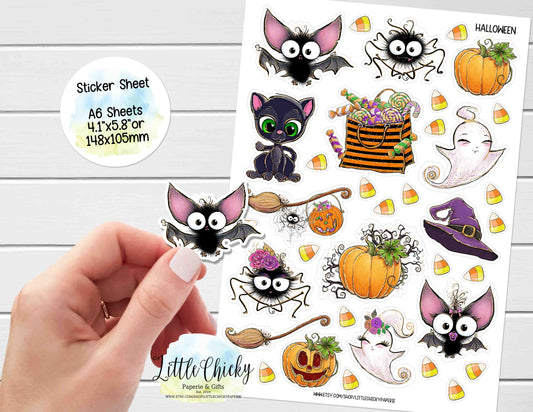 Sticker Sheet - Cute Halloween Sticker Sheet