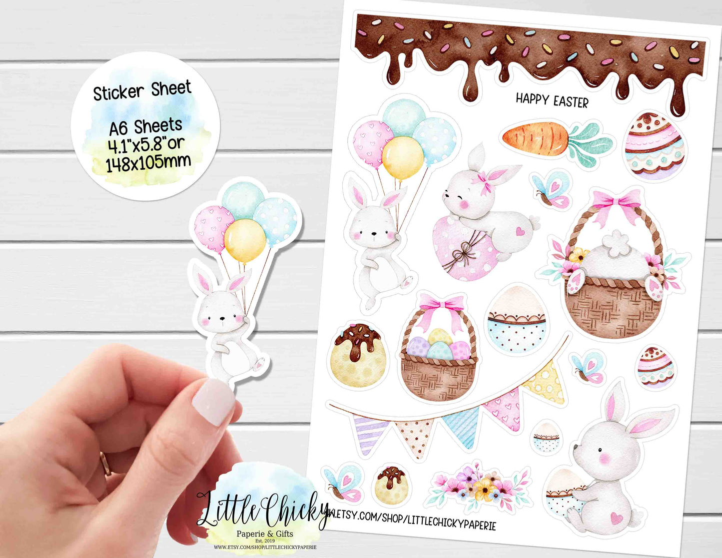 Sticker Sheet - Happy Easter Bunny Sticker Sheet