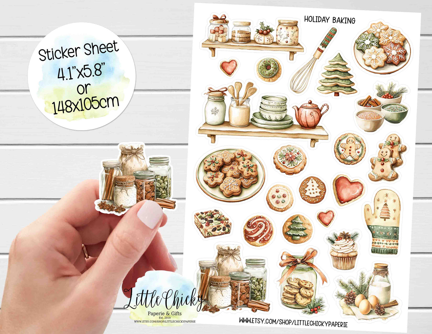 Sticker Sheet - Christmas Holiday Baking Sticker Sheet