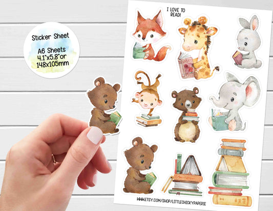 Sticker Sheet - Woodland Animals I Love To Read Sticker Sheet