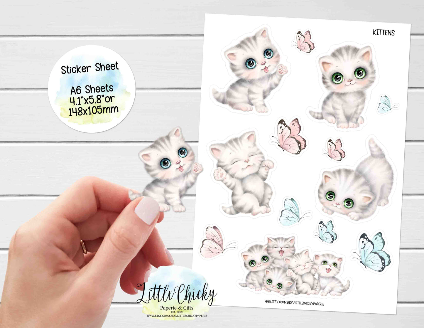 Sticker Sheet - Cute Kittens Sticker Sheet