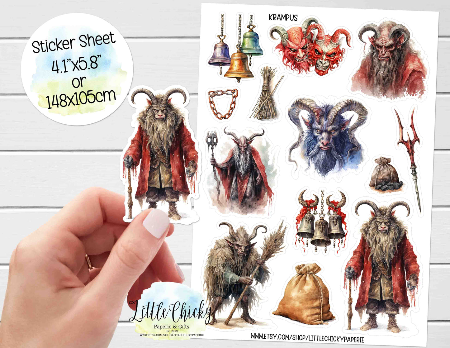 Sticker Sheet - Krampus Christmas Sticker Sheet