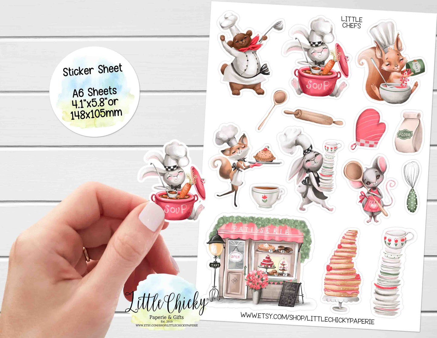 Sticker Sheet - Cute Little Chef, Cooking Sticker Sheet