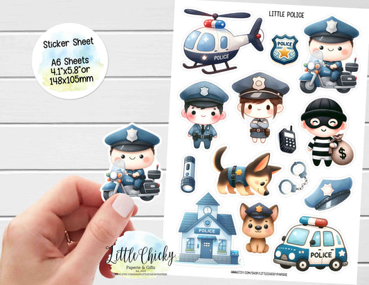 Sticker Sheet - Cute Little Police Sticker Sheet