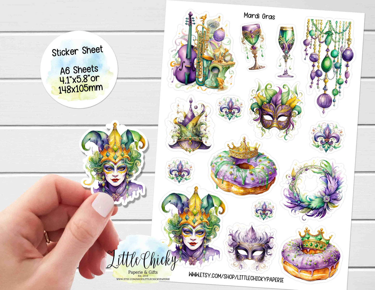 Sticker Sheet - Mardi Gras Sticker Sheet