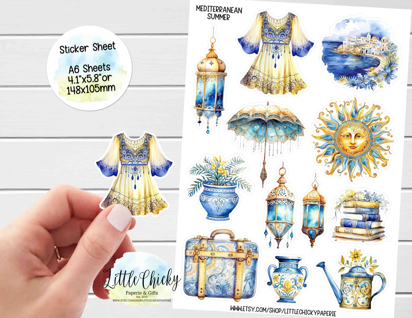 Sticker Sheet - Mediterranean Summer Sticker Sheet