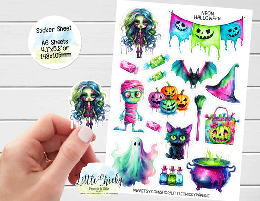 Sticker Sheet - Neon Halloween Sticker Sheet