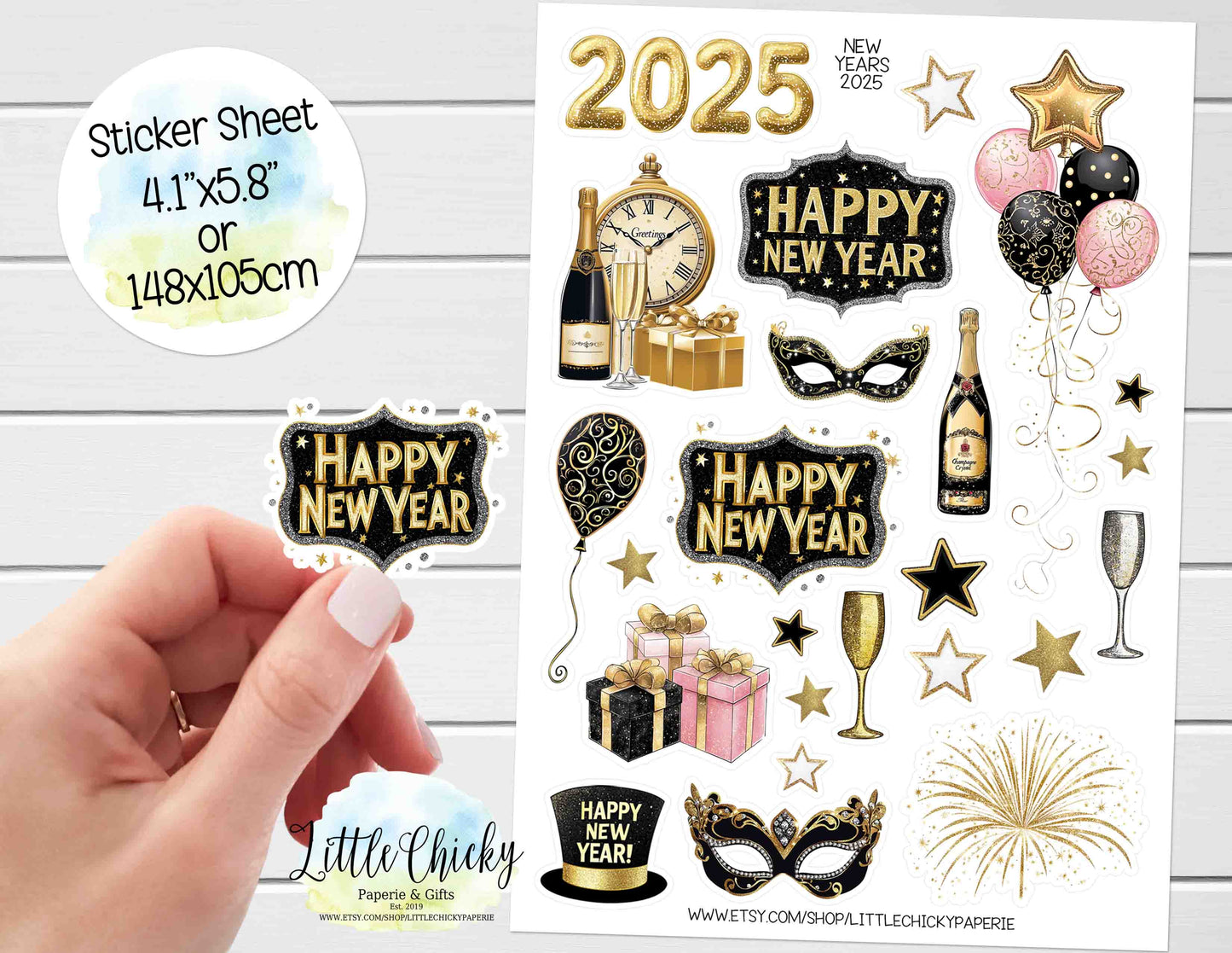 Sticker Sheet - New Years 2025 Sticker Sheet