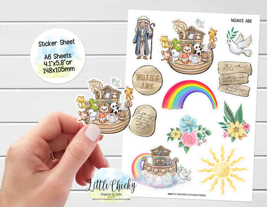 Sticker Sheet - Colorful Noah's Ark Sticker Sheet