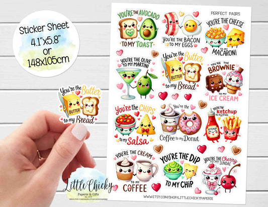 Sticker Sheet - Perfect Pairs, Valentine's Day Sticker Sheet