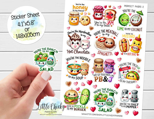 Sticker Sheet - Perfect Pairs 2, Valentine's Day Sticker Sheet