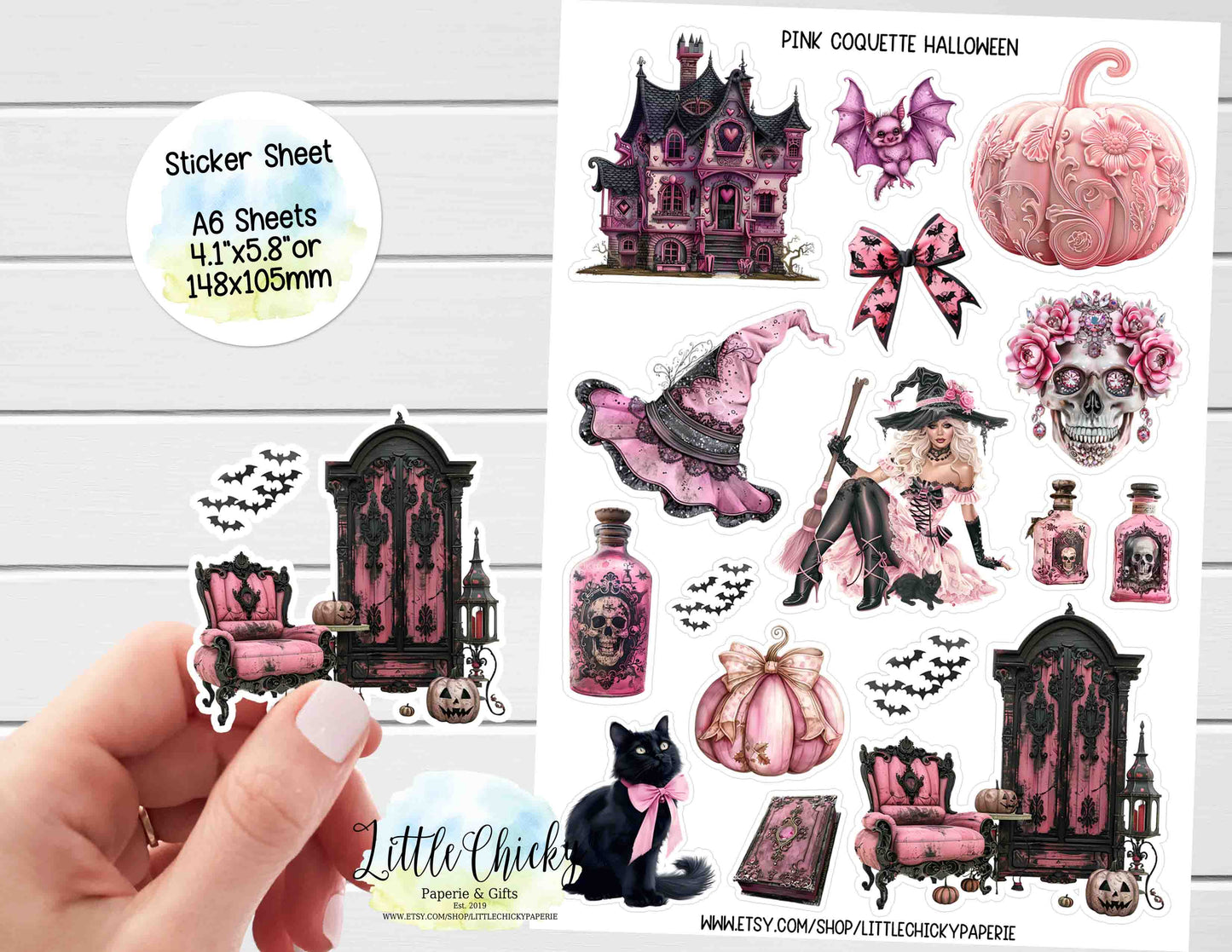 Sticker Sheet - Pink Coquette Halloween Sticker Sheet