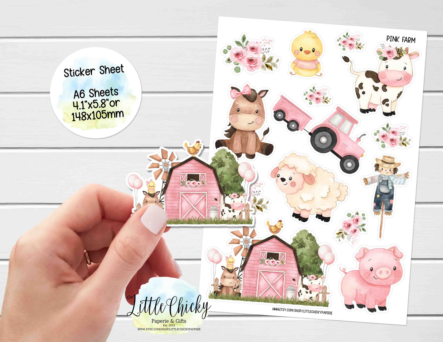 Sticker Sheet - Pink Farm Sticker Sheet