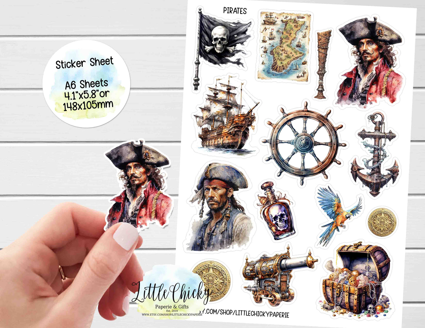 Sticker Sheet - Pirate Stickers Sticker Sheet