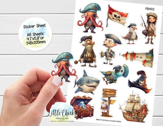 Sticker Sheet - Pirate Stickers 2 Sticker Sheet