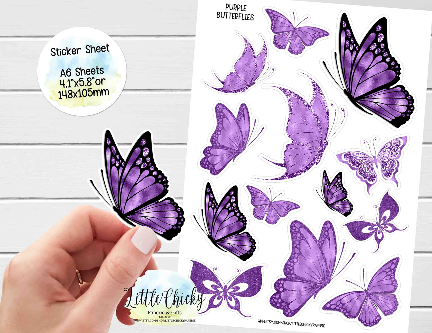 Sticker Sheet - Purple butterflies Sticker Sheet