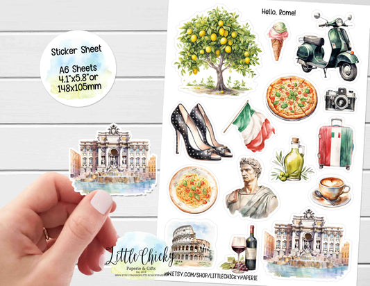 Sticker Sheet - Rome Travel Sticker Sheet